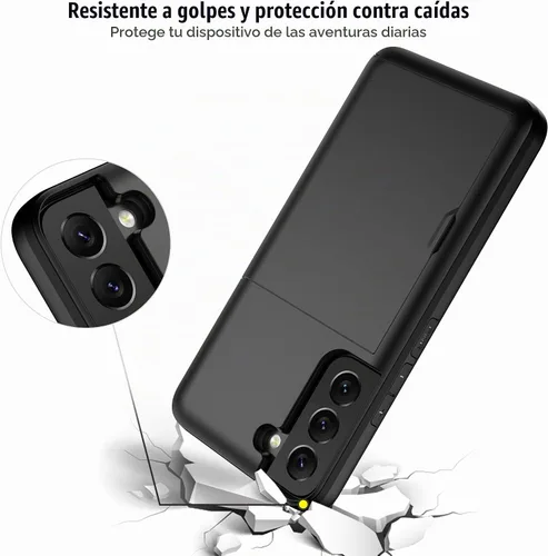 Vista 5 de Nvollnoe Funda para Samsung Galaxy S22 con tarjetero negro