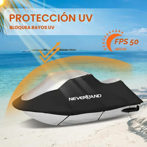 Vista 4 de Funda para moto acuática compatible con Yamaha Seadoo, funda para moto acuática remolcable de 2 3 plazas, resistente a los rayos UV, impermeable
