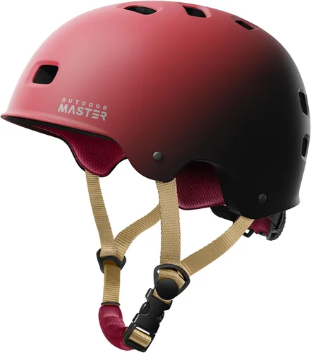 Vista 21 de OutdoorMaster - Casco de patineta y ciclismo, dos forros extraíbles, ventilación, para varios deportes, scooter, patinaje en línea, patinaje