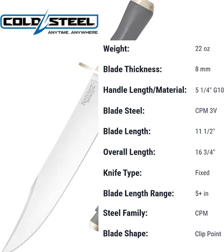 Vista 5 de Cold Steel Natchez Bowie en 3V / con bolsillo ambidiestro/clip para cinturón