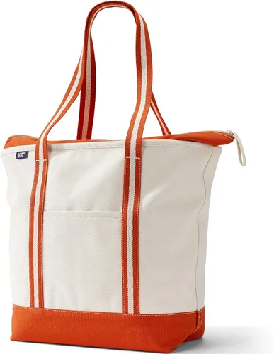 Vista 30 de Lands' End Bolso de lona abierto Natural/Azul marino radiante