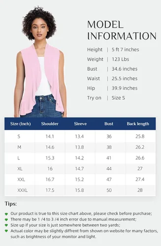 Vista 5 de Xeoxarel Cárdigan sin mangas para mujer con frente abierto (S-3XL)