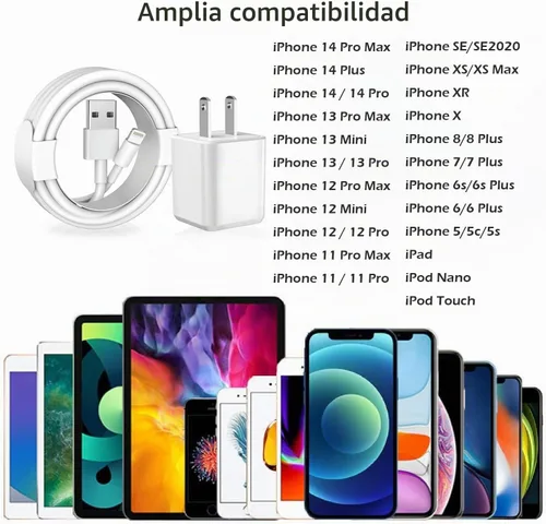 Vista 5 de Carga para cargador de iPhone [certificado MFi de Apple] Paquete de 2 cables Lightning para sincronización de datos con cable de carga USB A, bloque
