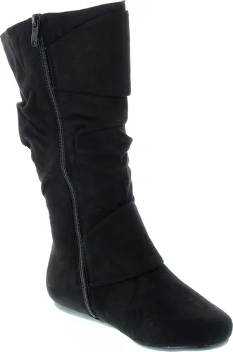 Vista 7 de Forever Link Klein-70 - Botas de tacón plano con hebilla y punta redonda cerrada para mujer
