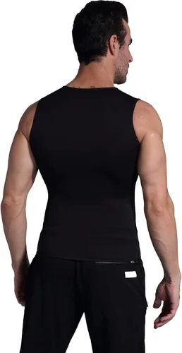 Vista 7 de Camiseta térmica para hombre, de neopreno, adelgazante, chaleco moldeador de cuerpo, entrenamiento, sudor, sauna, traje deportivo, quemador