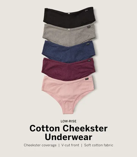 Vista 3 de Victoria's Secret Paquete de 5 bragas de algodón rosa para mujer (XS-XXL)