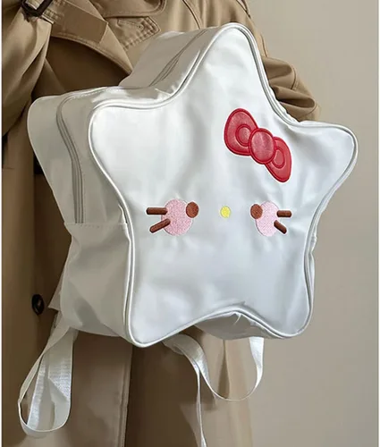 Vista 7 de FENGJINRUHUA Mochila escolar linda con orejas grandes para niño y niña, mochila de viaje escolar de dibujos animados (azul naranja mediano)