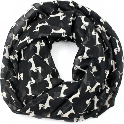 Vista 6 de 6 colores) Bella Dachshund Doxie Dog Infinity bufanda, Mujer Animal Print Loop Chal