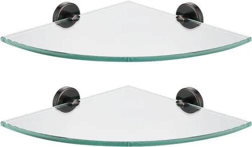 Vista 14 de JQK TGS190L10-PB-P2 - Estante de pared flotante de acero inoxidable 304 para baño, 10 x 10 pulgadas, 2 unidades, color negro
