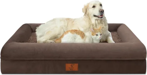 Vista 21 de Cama ortopédica grande para perros, cama impermeable para perros con funda extraíble, sofá suave para mascotas con 4 lados extraíbles y base