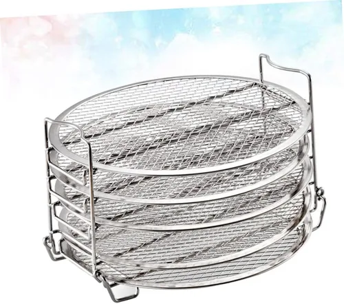 Vista 3 de Cabilock Estante de accesorios para freidora de aire de acero inoxidable de 5 capas, deshidratador, soporte para cocina, compatible con parrilla