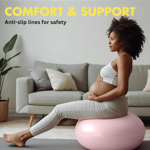 Vista 9 de ProBody Pilates Pregnancy Ball - Yoga Ball for Pregnancy with Book, Prenatal, Labor & Postnatal Maternity Exercise