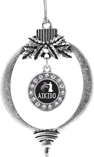 Vista 59 de Inspired Silver - Adorno con dije de cara de carlino - Adornos navideños de círculo de plata con joyas de circonita cúbica