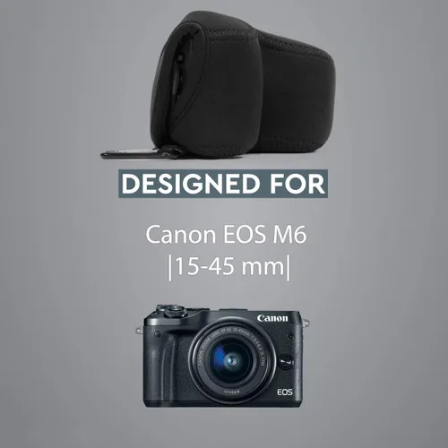 Vista 7 de MegaGear Funda de neopreno ultraligera para cámara compatible con Canon EOS M6 Negro