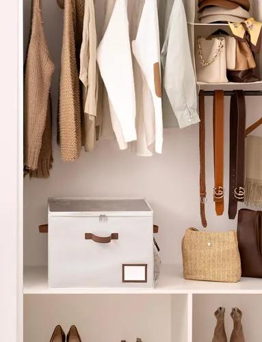 Vista 4 de StorageWorks Organizador de Zapatos para Armario, Cabe hasta 16 Pares, Contenedores de Almacenamiento de Zapatos Cubby con Bolsillo Lateral de Malla