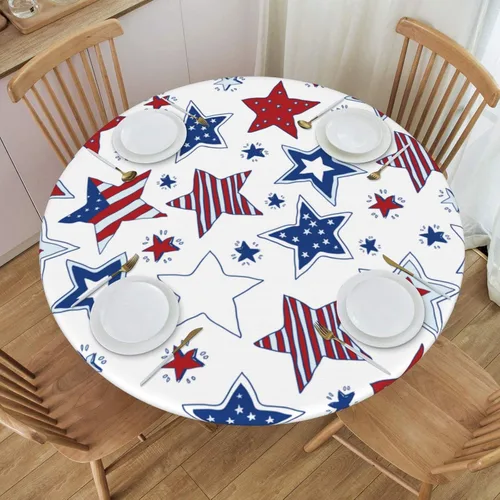 Vista 51 de Decorative Round Tablecloth Fitted Elastic 26" - 30" Butterfly Waterproof Table Cloth Cover Stretch Table Pad Cover for Parties Weddings Banquet