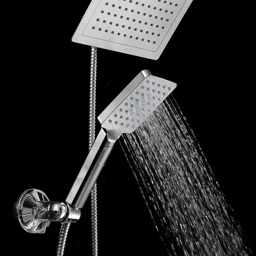 Vista 3 de Dream Spa Cabezal de ducha cuadrado de 9 pulgadas / combo de mano para hotel Spa. Práctico control de flujo de botón para una fácil operación