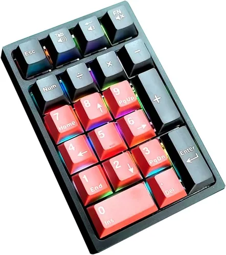 Vista 4 de BOYI TD21 - Teclado numérico de intercambio en caliente, 21 teclas Mini Numpad, teclado portátil Bluetooth5.0/2.4G/teclado con cable numérico