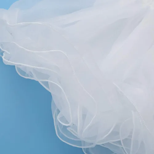 Vista 7 de Enagua de organza con volantes de 3 capas para niños, falda de flores, vestido de crinolina, boda, concurso de baile, deslizamiento