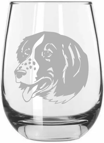 Vista 256 de Shar Pei (chino) - Vaso de vino sin tallo grabado para perro, 15.25 onzas