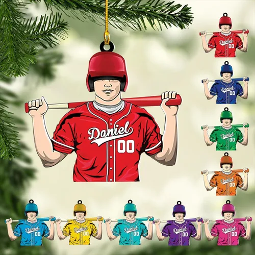 Vista 18 de Personalized Baseball Christmas Ornament Custom Player Gift Decor 25on335