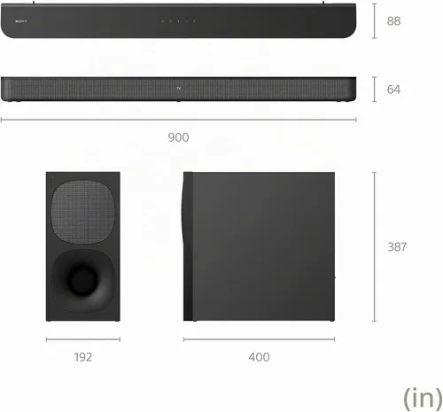 Vista 13 de Sony HT-S400 - Barra de sonido de 2.1 canales con potente subwoofer inalámbrico, sonido envolvente frontal S-Force PRO y Dolby Digital, Negro