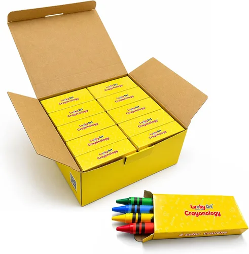 Vista 10 de Paquetes de crayones para recuerdos de fiesta para niños, 20 juegos de 4 crayones (80 unidades), 3.5 pulgadas, no tóxicos, de tamaño estándar, a