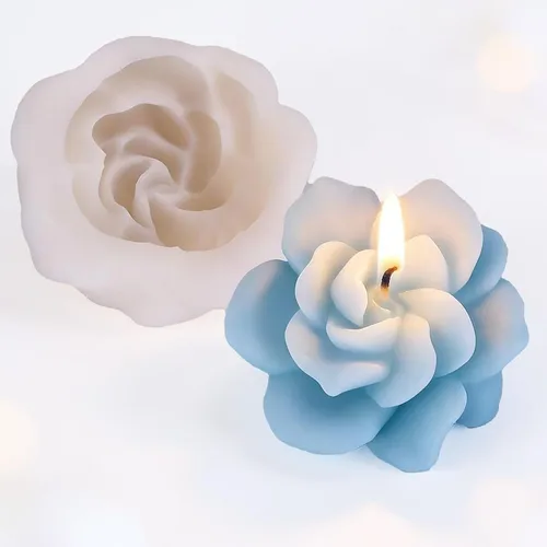 Vista 10 de 2 Piezas Molde de Vela de Orquídea Molde de Vela en Espiral Ondulada de Silicona de Orquídea - Moldes de Fundición de Resina de Silicona para Vela