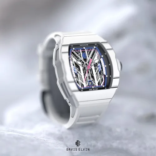 Vista 6 de DAVIS ELVIN - Reloj mecánico impermeable estilo caballero reloj automático Daviselvinwatch reloj de pulsera con movimiento suizo que combina