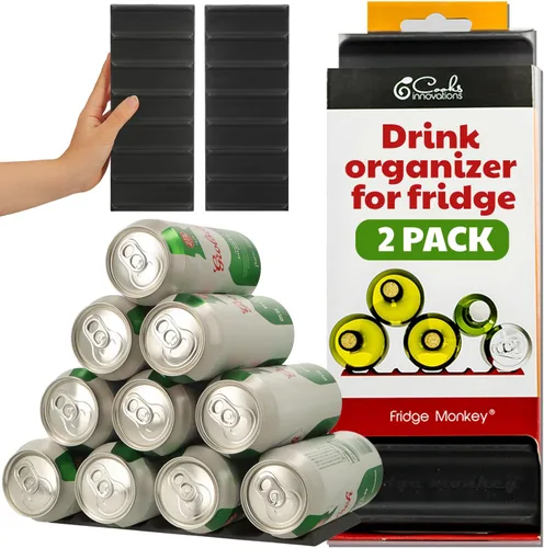 Vista 11 de Cooks Innovations Organizador de bebidas para nevera, organizadores y almacenamiento para refrigerador, soporte para botellas de agua y vino