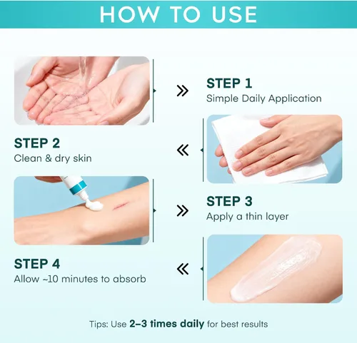 Vista 8 de Aroamas Scar Gel avanzado para cicatrices, gel de silicona de grado médico para ayudar a mejorar la apariencia de cicatrices y estrías para rostro