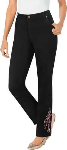 Vista 15 de Woman Within Jeans elásticos de pierna recta de 5 bolsillos Banana