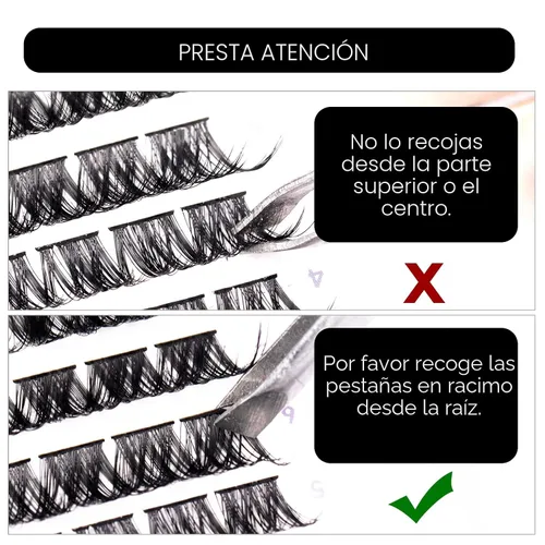 Vista 4 de Extensiones de pestañas en racimo, 72 racimos de pestañas individuales, extensiones de pestañas postizas, kit de extensión de pestañas para colocar
