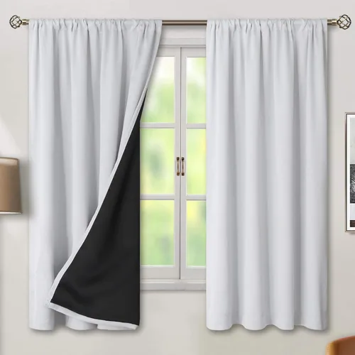 Vista 114 de BGment - Cortinas opacas para sala de estar de 63 pulgadas de largo, juego de 2 paneles, cortinas para oscurecer toda la habitación, cortinas