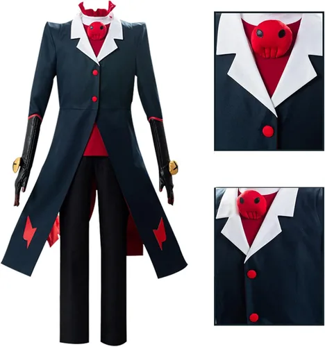 Vista 3 de Hazbin Hotel Cosplay Blitzo Helluva Boss Disfraz uniforme chaqueta traje traje conjunto completo unisex