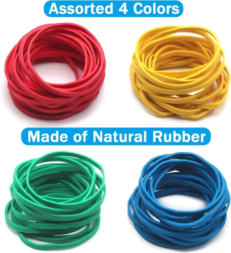 Vista 3 de Anvin Banda de goma 180 alrededor de bandas de goma 5.29 oz elásticas coloridas bandas de envoltura bandas duraderas para papelería, organización