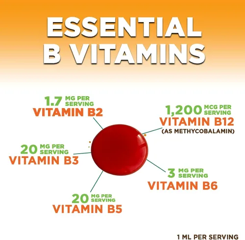 Vista 3 de Gotas de vitamina B12 – Complejo súper B de metilcobalamina extra fuerte – B-12 gotas líquidas para apoyo inmunológico, energía, salud cardíaca