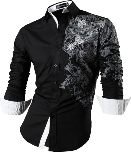 Vista 7 de JZS041, camisa de vestir de manga larga para hombre