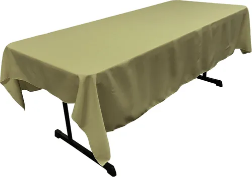 Vista 95 de LA Linen Mantel rectangular lavable de popelín de poliéster, resistente a las manchas y a las arrugas, cubierta de mesa 60x84, mantel de tela