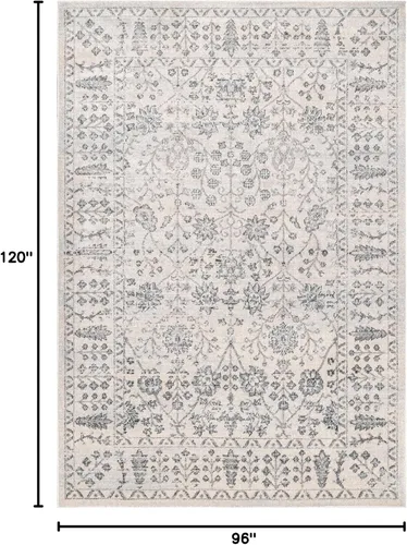 Vista 2 de nuLOOM Alfombra vintage tribal Bessie de 8 x 10, color plateado