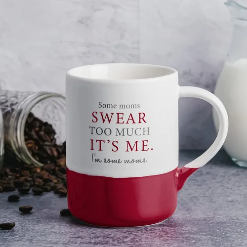 Vista 6 de Pavilion - Taza de café grande de 18 onzas, Some Moms Swear Too Much, It's Me. I'm Some Moms