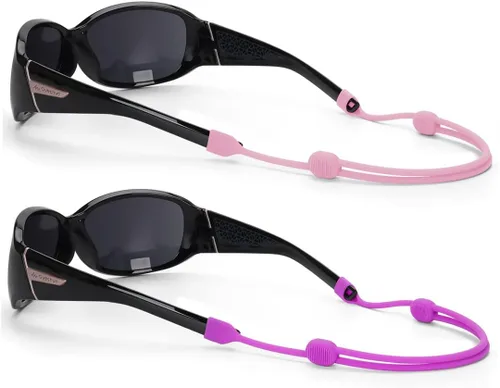 Vista 8 de SHINKODA Correa deportiva elástica de silicona para lentes de sol, paquete de 2
