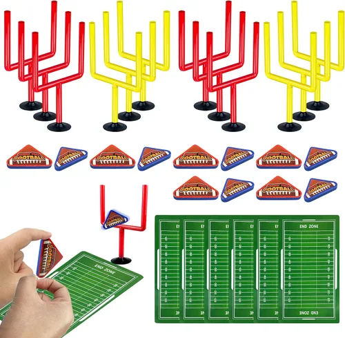 Vista 7 de 30 piezas de mini juegos de fútbol de mesa, juegos deportivos con pelotas de fútbol de espuma, poste de portería y tarjetas, juguetes