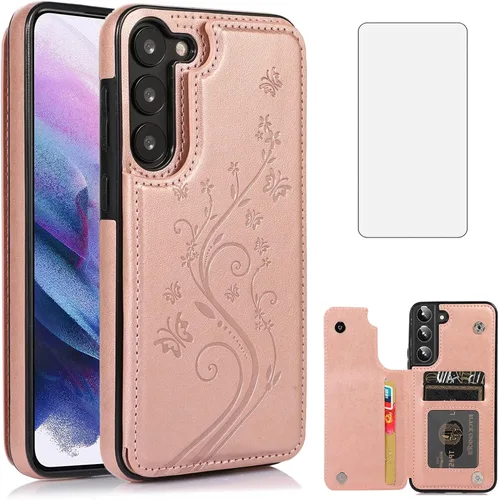 Vista 10 de Asuwish Funda para Samsung Galaxy S23 Plus/S23+ 5G de 6.6 pulgadas con protector de pantalla de vidrio templado, funda de cuero con soporte