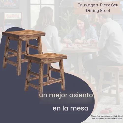 Vista 4 de [Usado] Alaterre Furniture Durango - Juego de 2 taburetes de bar de altura