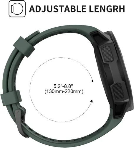 Vista 5 de Correa de repuesto para reloj Garmin Instinct, correa de silicona suave compatible con Garmin Instinct 2/Solar/Tactical Pizarra