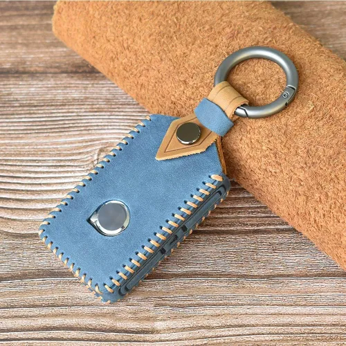 Vista 5 de SANRILY Funda inteligente para llave Volvo 2021 con control remoto sin llave de protección completa, Azul