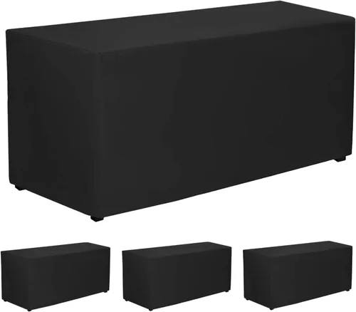 Vista 26 de PLOYMONO - Juego de 2 manteles ajustables, mantel de longitud hasta el suelo para mesa rectangular de 4 pies (122x61 cm) de poliéster, ideal