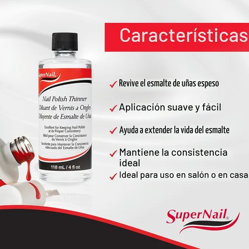 Vista 4 de Super Nail - diluyente de esmalte, 4 oz
