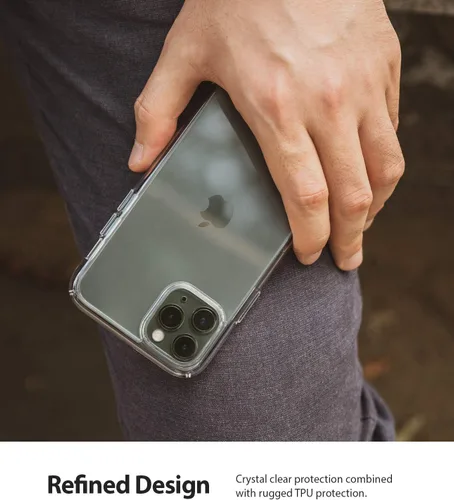 Vista 2 de Ringke Fusion - Funda compatible con iPhone 11 Pro, tecnología de alivio de impactos resistente, bisel elevado, transparente